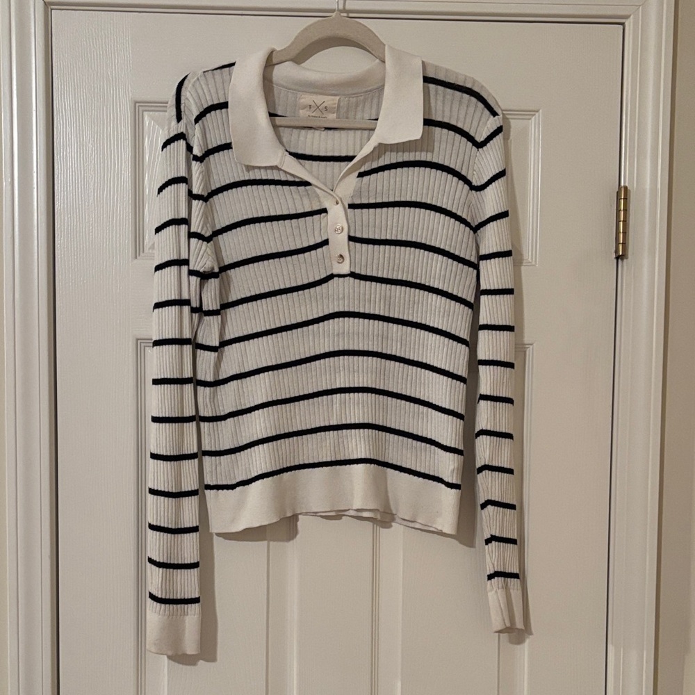 Thread & Supply Black and White Striped Button Down Shirt